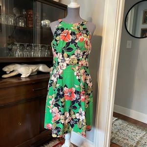 Spring Floral Halter Midi Dress with Pockets!